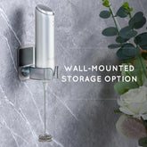 Rechargeable Milk Frother Handheld with USB-C Charging Stand Silver